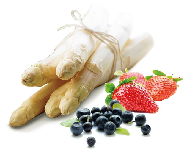 Spargel Heidelbeeren Erdbeeren